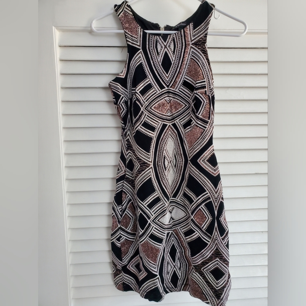 Speechless Geometric Patterned Glitter Dress Size… - image 1
